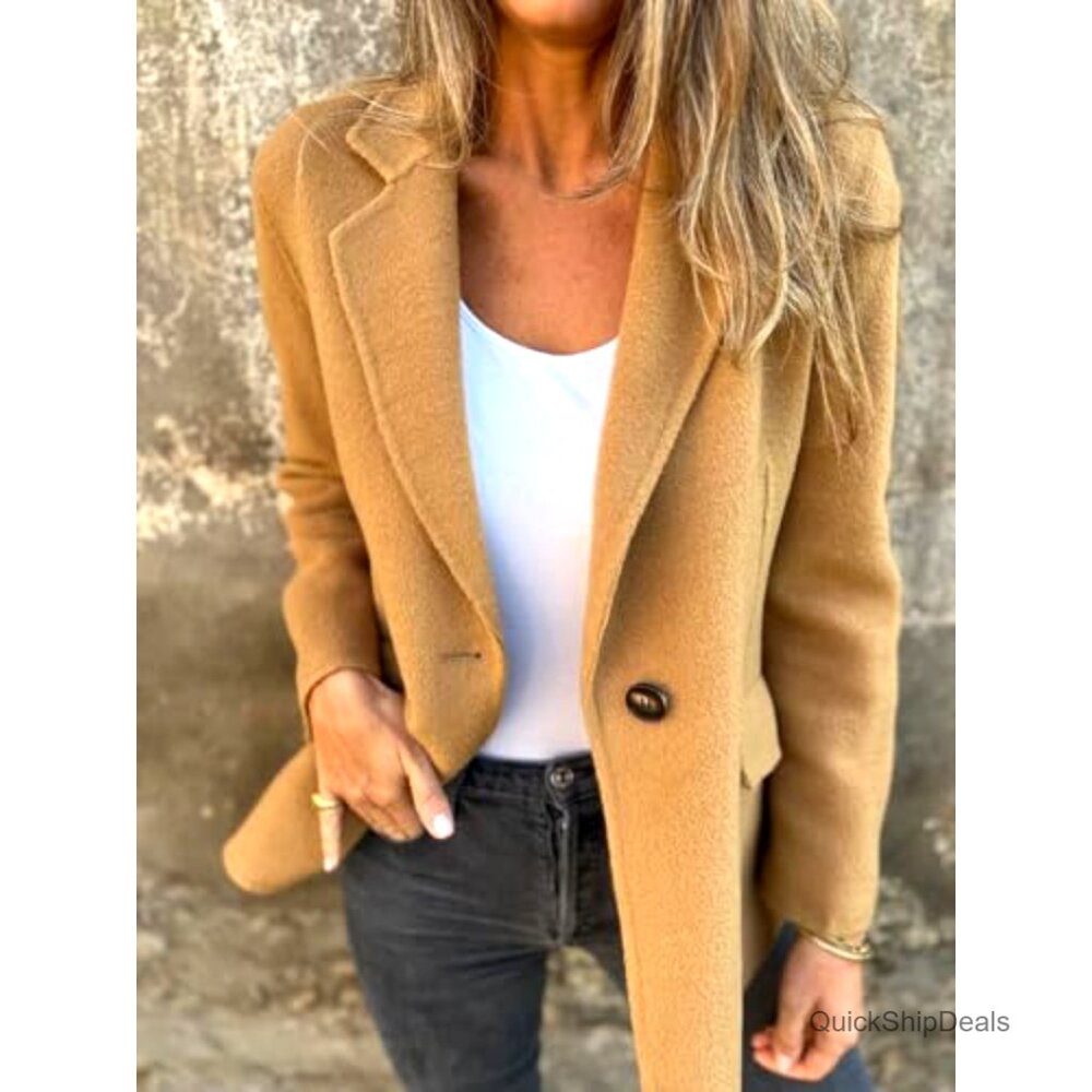 Wool Blend Blazer Jacket, Regular Fit, Business O… - image 3